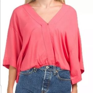 Young Fabulous & Broke Coral Pink Tia Wrap Top Medium New